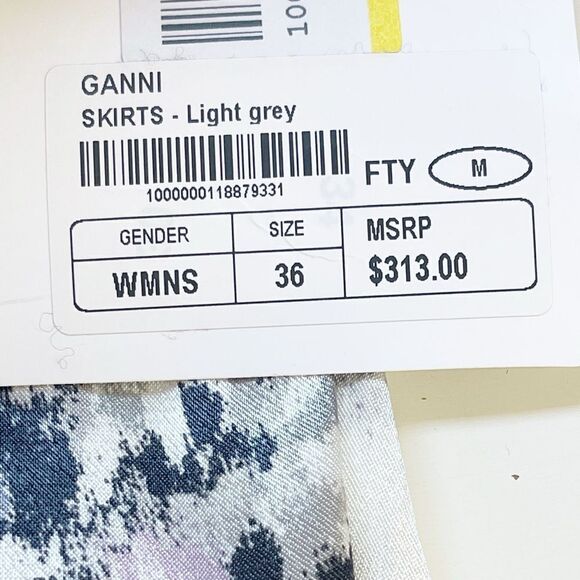 Ganni Cameron Floral Asymmetric Satin Midi Skirt. 36/ small - Picture 7 of 8